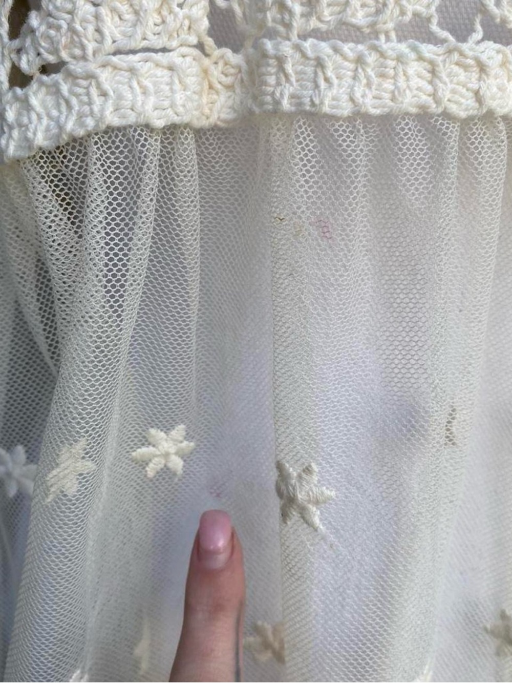 Cream Lace and Crochet Boho Top - Picture 3 of 3